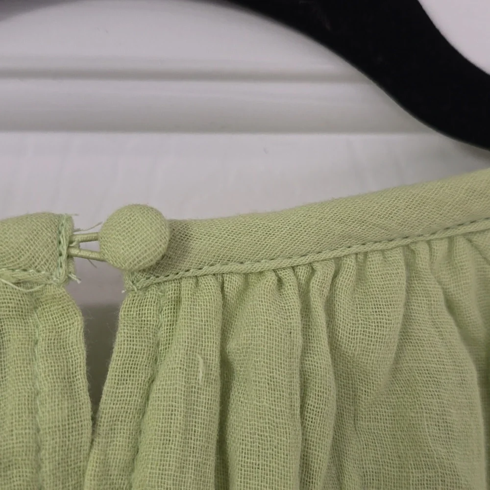 Asos Flowy Green Long Sleeve Dress Sz US 8 - Picture 5 of 8